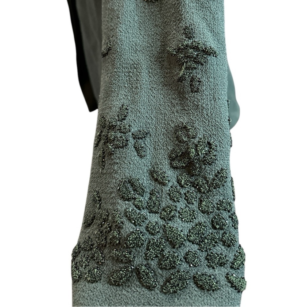 Albert Nipon Wool Fur Collar Embroidered Jacket/C… - image 3